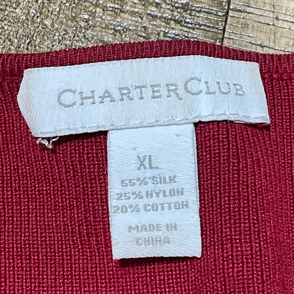 Charter Club Ruby Red Ribbed Knit Top - Picture 4 of 5